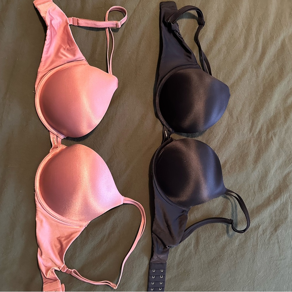 Victoria's Secret Pink and Black Bras